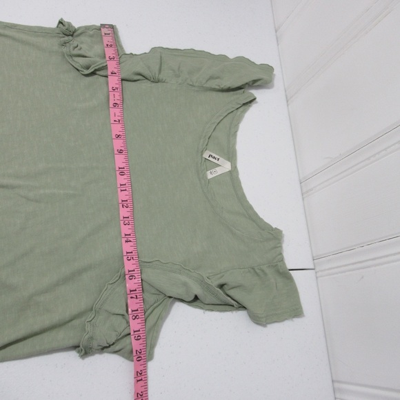 Pact Short Sleeve Ruffle Top - Sage Size Medium - Picture 8 of 10